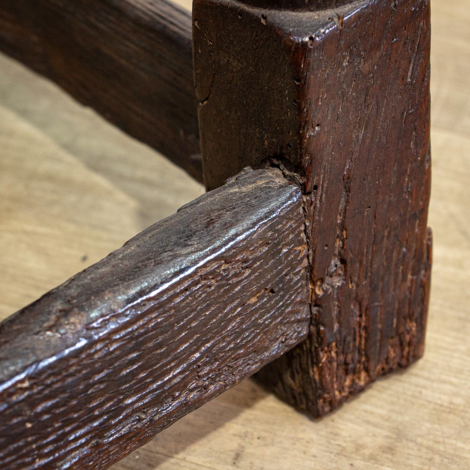 Furniture 17th Century Oak Joint Or Coffin Stool photo