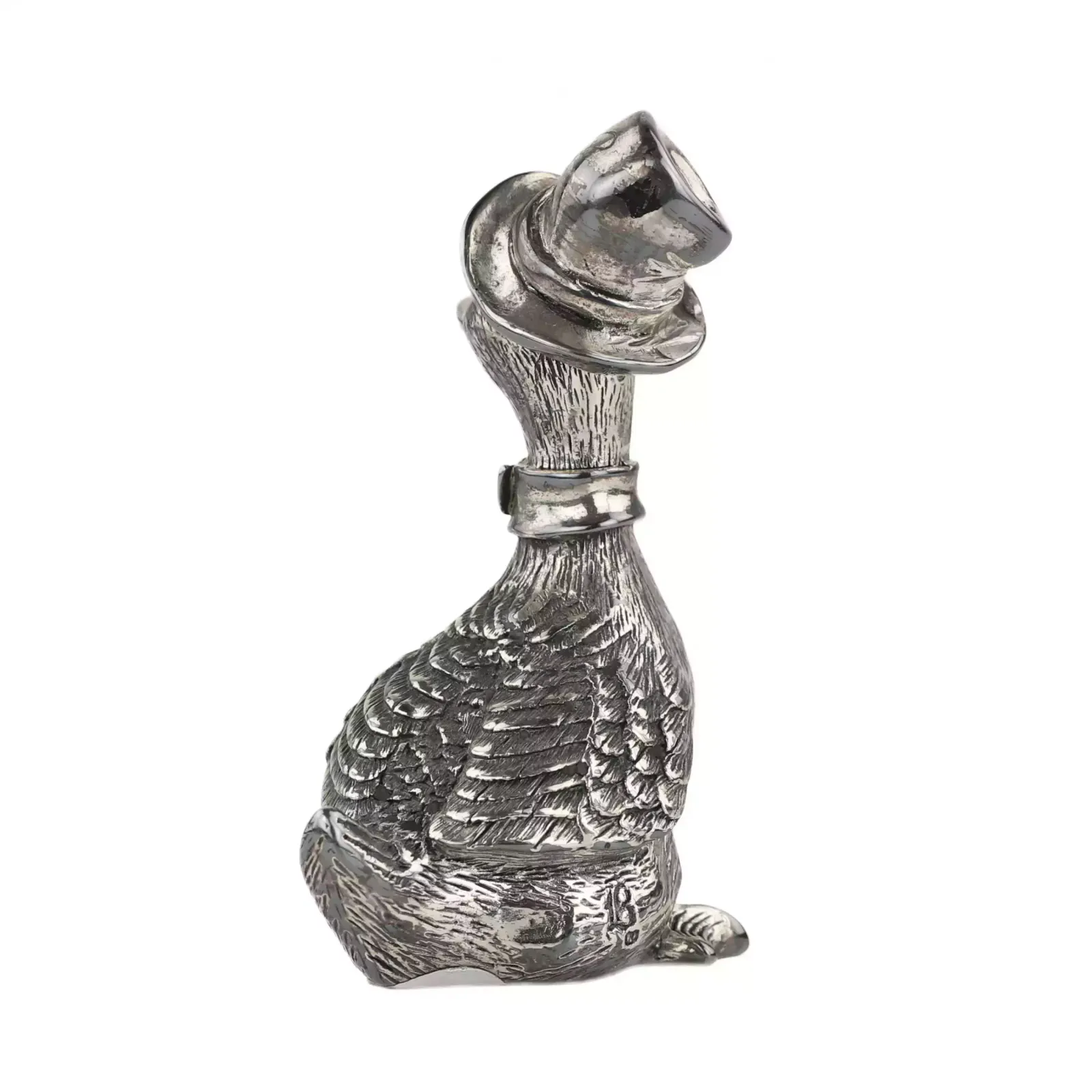 Silver Figurine Goose In A Hat Italy 20th Century photo for sale