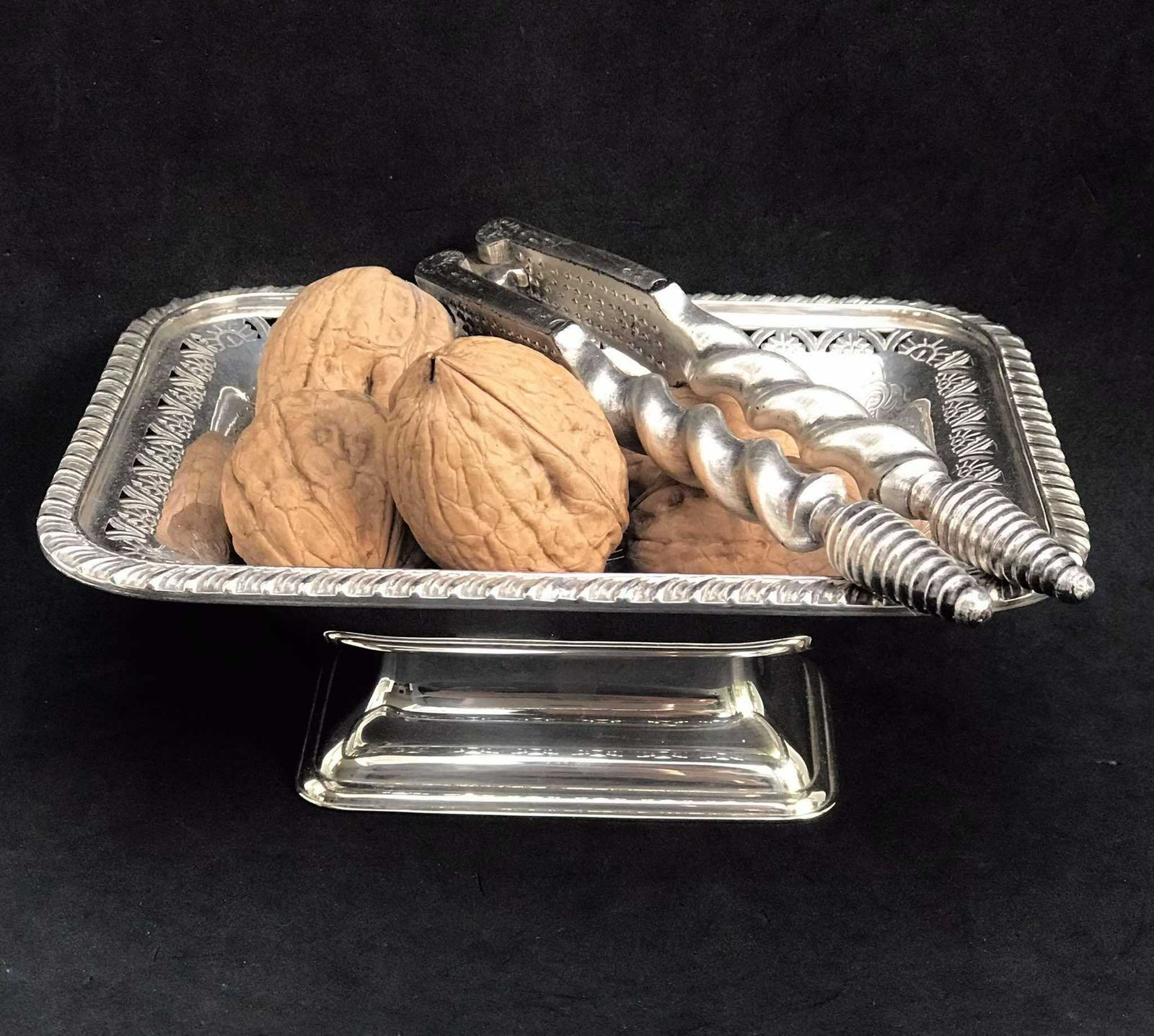 Sweets Bowl Pedestal Plate Ring Dish Silver Plated Catchall Nut Dish Keys Cookies Dish Edwardian Silver Plated Gift For Her Barker Ellis photo furniture