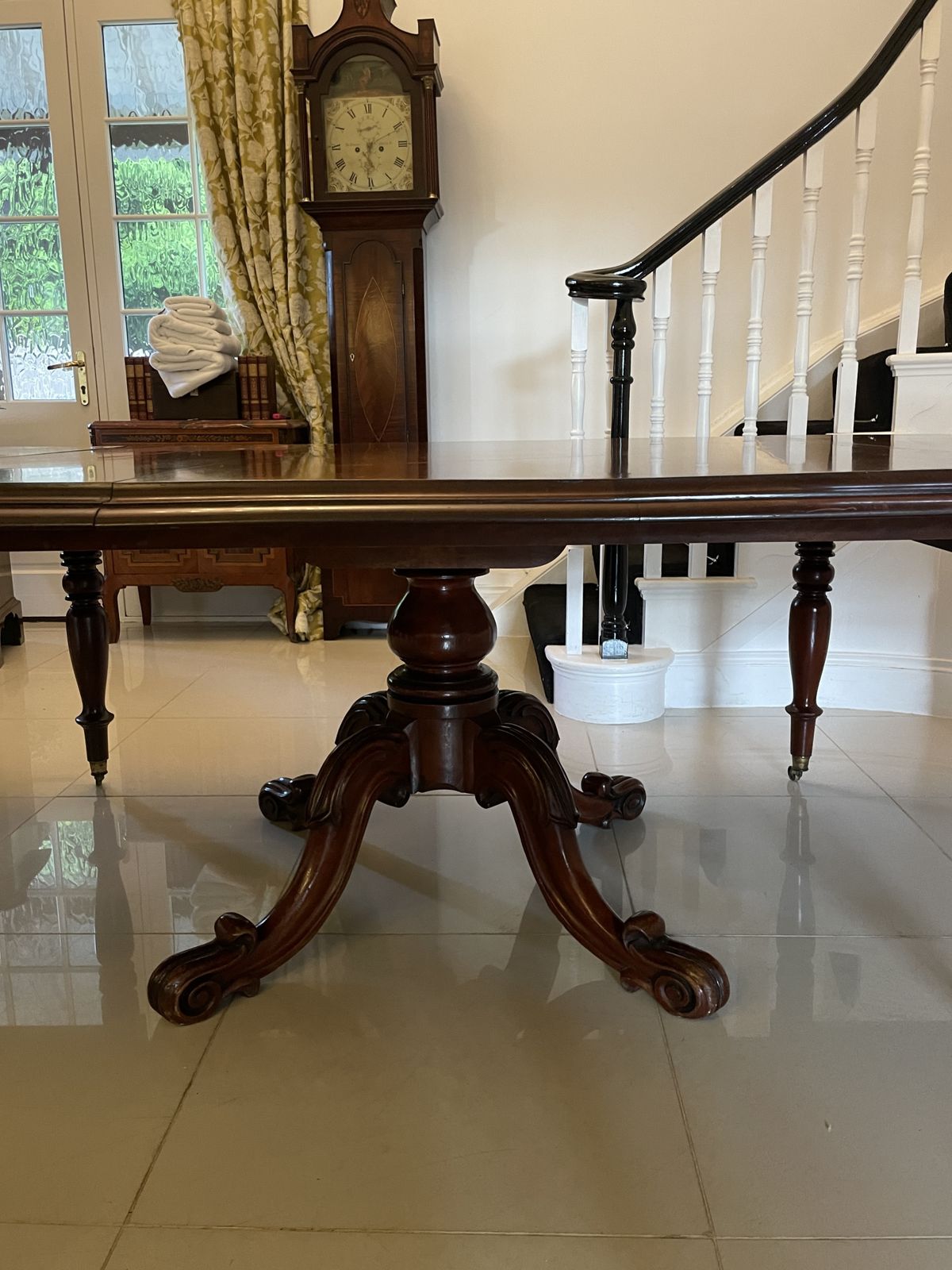Furniture Rare Irish 12/14 Seater Metamorphic Antique 19th Century Superb Quality Figured Mahogany Dining Table photo