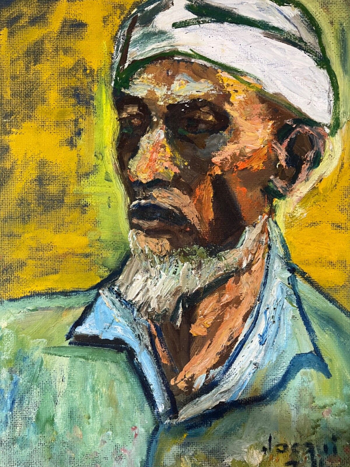 Portrait Oil Painting Portrait Of Arab Man Striking Abstract photo 150.0