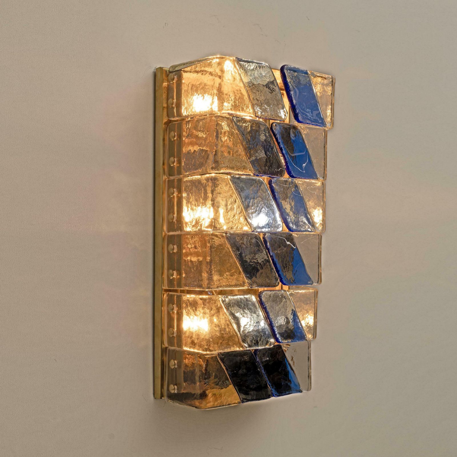 photo furniture Pair Of Mid Century Modern Style Italian Murano Glass And Brass Sconces