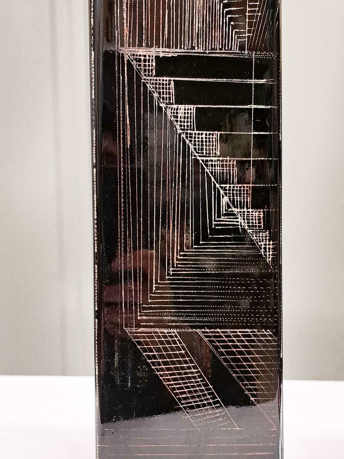 Art Deco Cubist Vase Signed Anatole Riecke, Paris France photo furniture