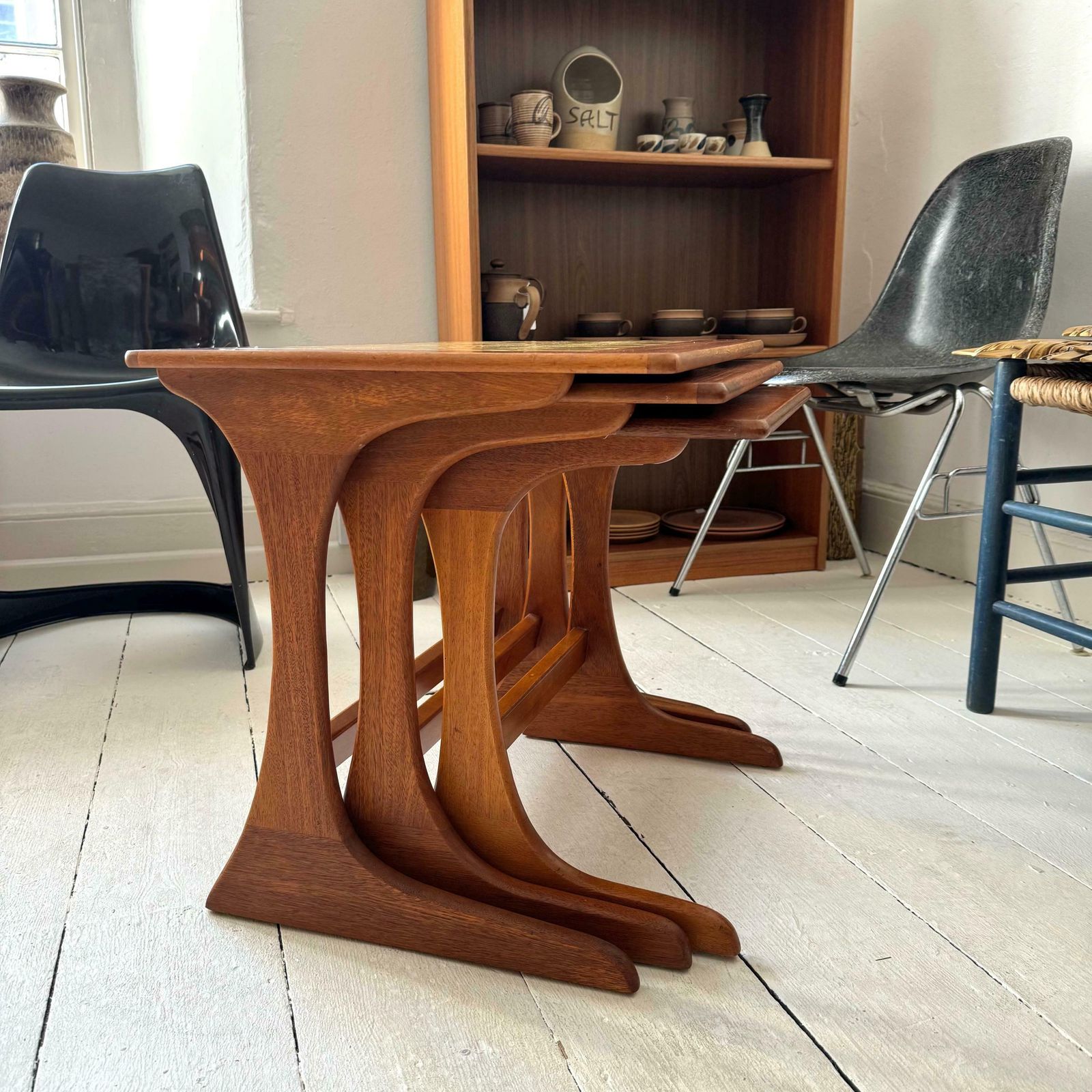 A Super Set Of 1960s Teak And Tiled In Kofod Larsen G Plan Nest Of Tables photo for sale