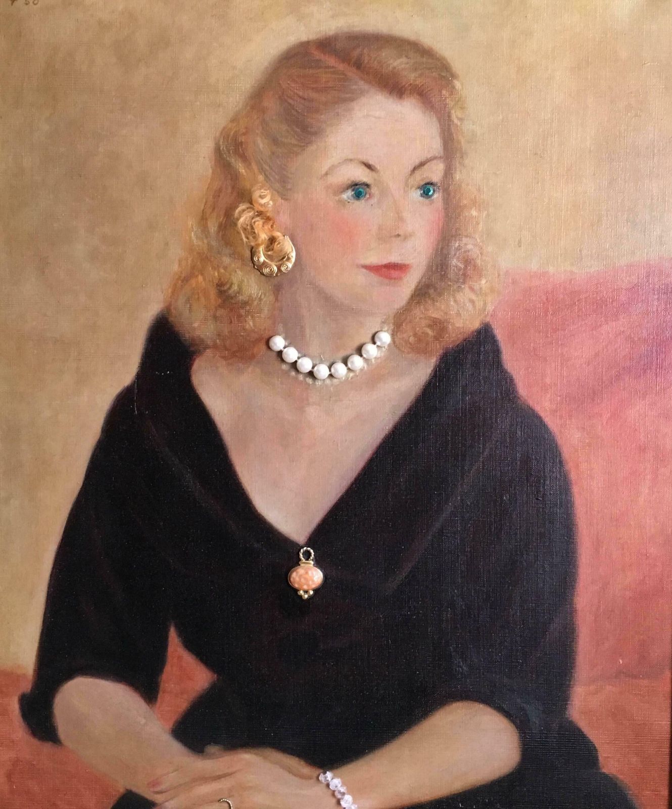 Edward Fish1950’s Parisian Girl   Collage Painting C.1950