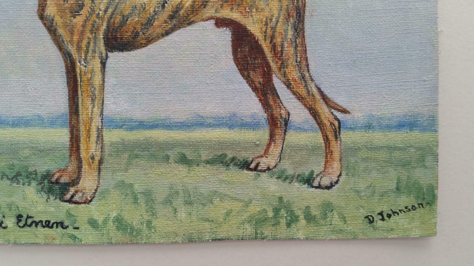 Dorothy Alexandra Johnsonenglish School 20th Century Oil Painting Of A Champion Sloughi Dog1970's photo Art