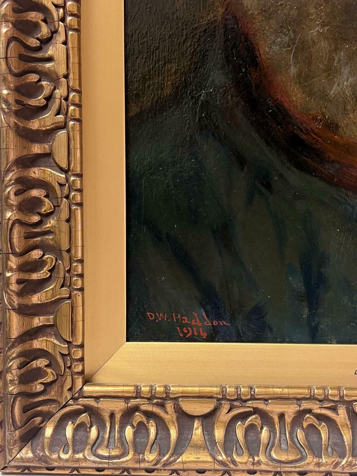 David W. Haddonthe Cornish Fisherman Antique English Signed Oil Painting Portrait Of Sea Man1914 photo Art