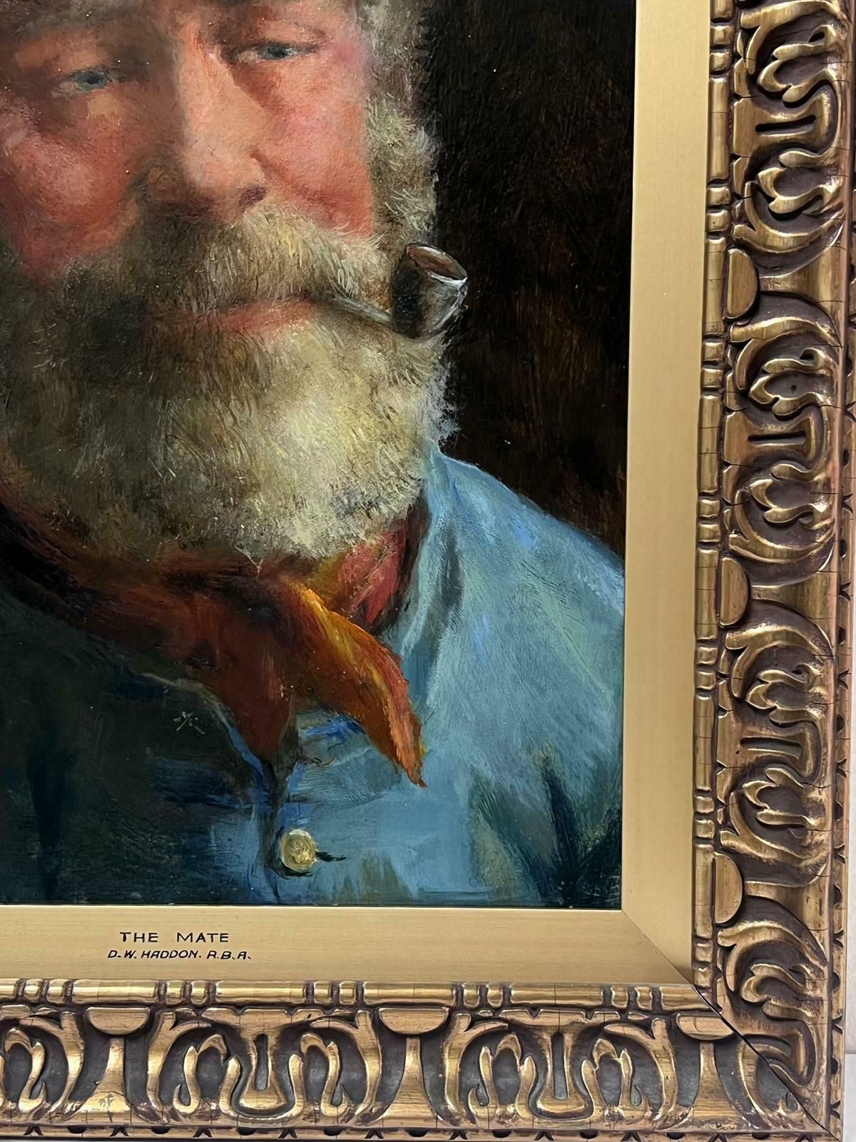David W. Haddonthe Cornish Fisherman Antique English Signed Oil Painting Portrait Of Sea Man1914 photo 1220.0