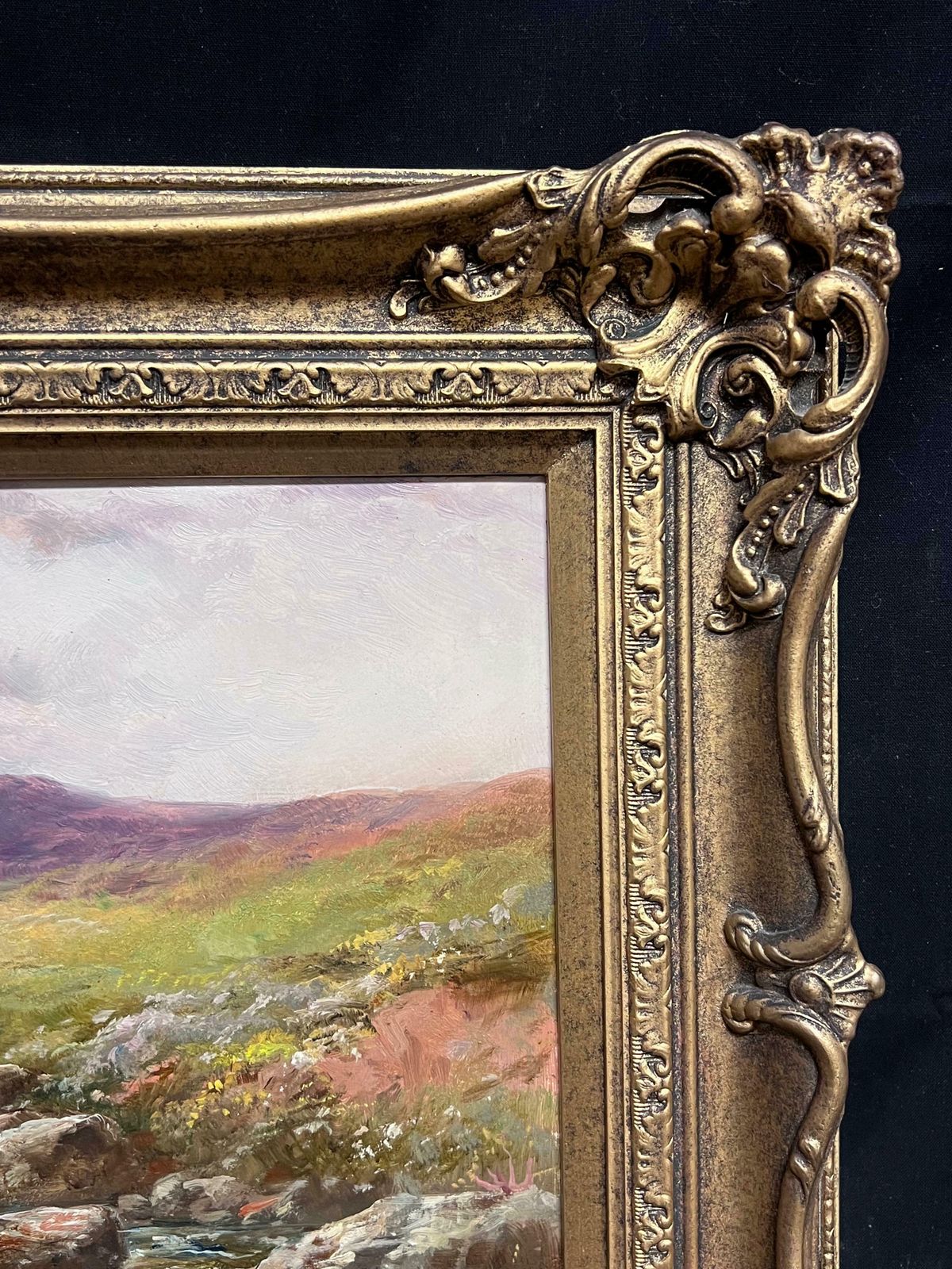 photo furniture George Henry Jenkins (British, 1843 1914antique British Oil Painting Cattle By Highland Stream At Sunset, Framed19th Century