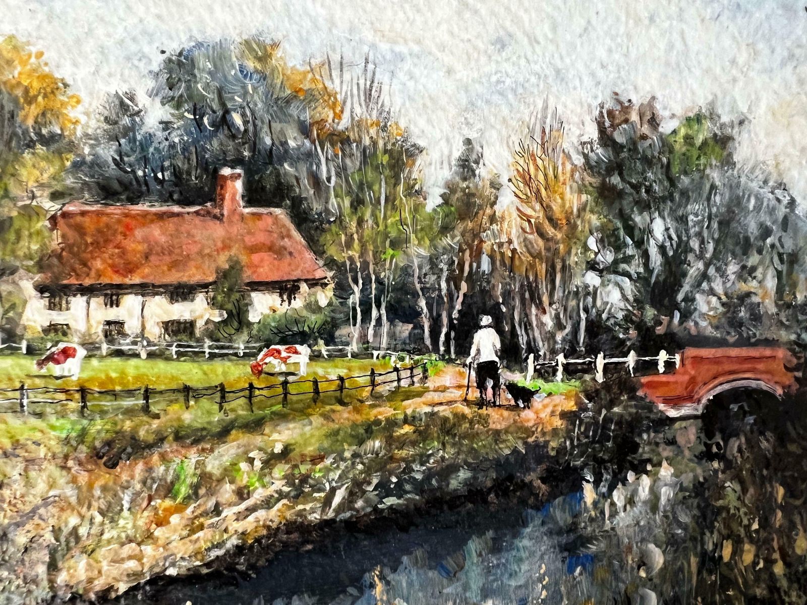 Norman A Olleya Warm September River Overlooking Cattle At Kentish Farm photo for sale