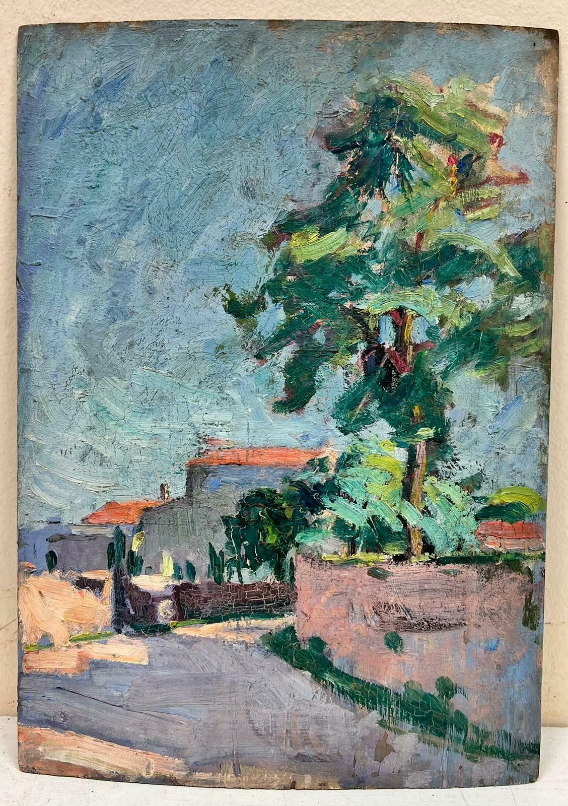 Suzanne Crochet1930's French Post Impressionist Oil Painting   Provencal Summer Village Lanec. 1930's photo furniture
