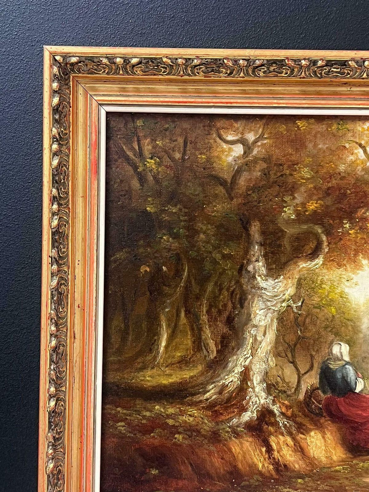 Suffolk School19th Century Suffolk School Oil Painting Figures In Rural Woodland Lane photo vinterior