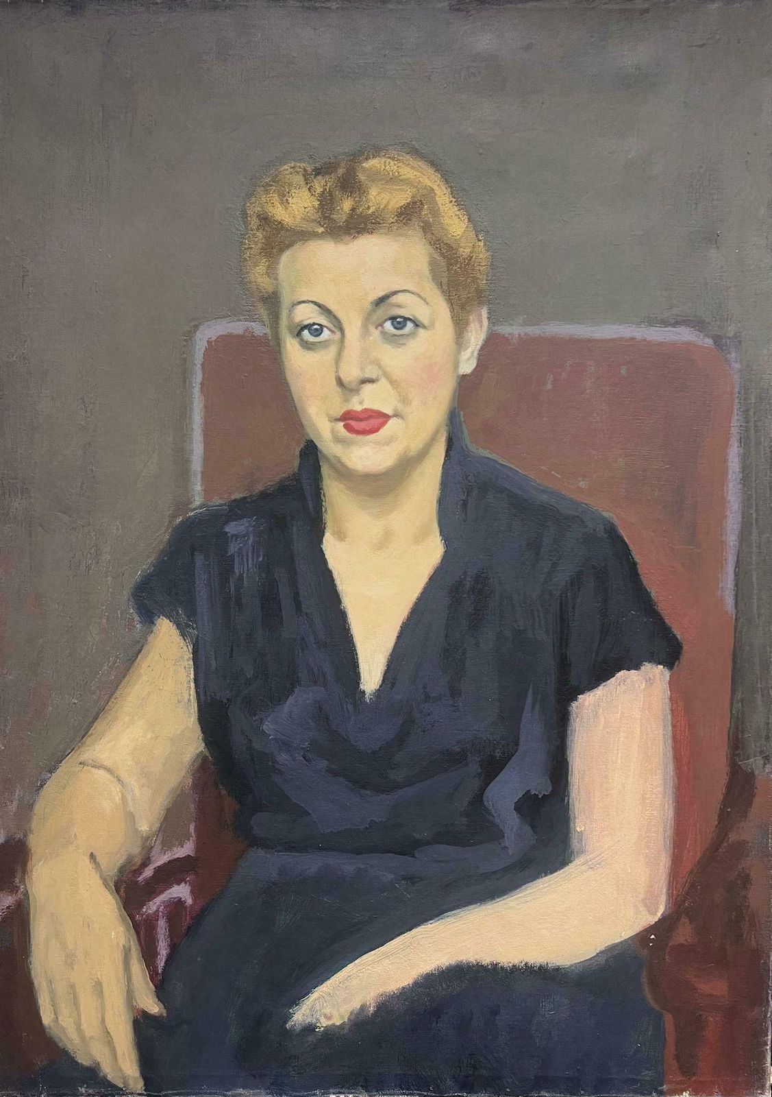 Jacob Markielmid 20th Century Polish/ French Oil Painting Portrait Of Seated Lady