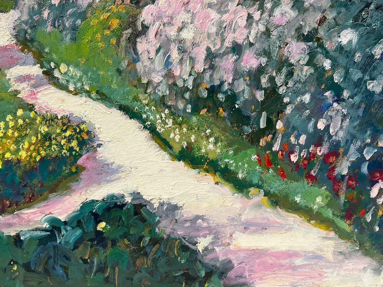 Guy Benardcouple Walking In French Summer Landscape With Flowers Impressionist Oil photo 1627.0