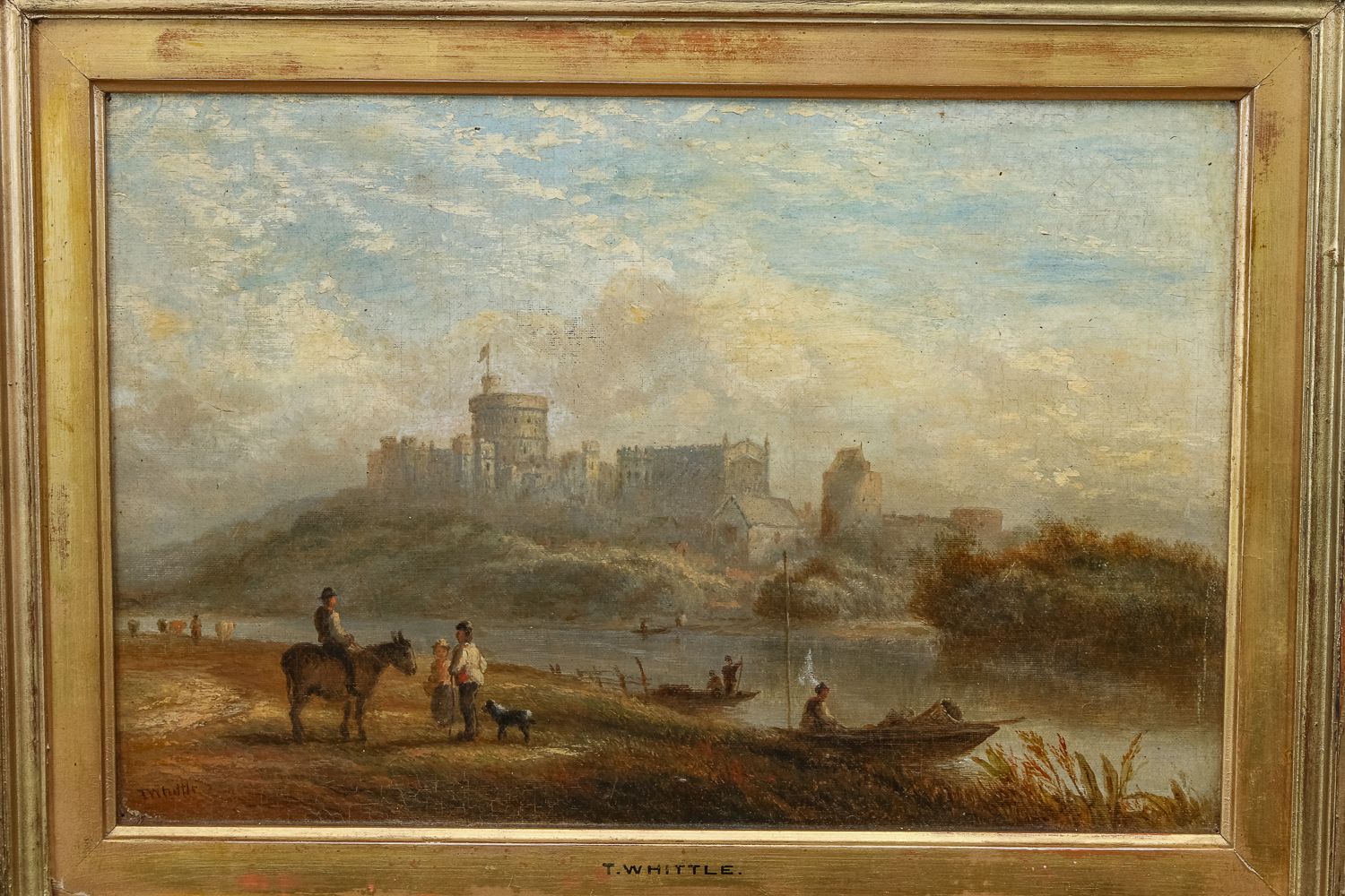 English Victorian Windsor Castle Landscape Oil Painting Picture By Thomas Whittle The Younger (Circa 1880) photo Art