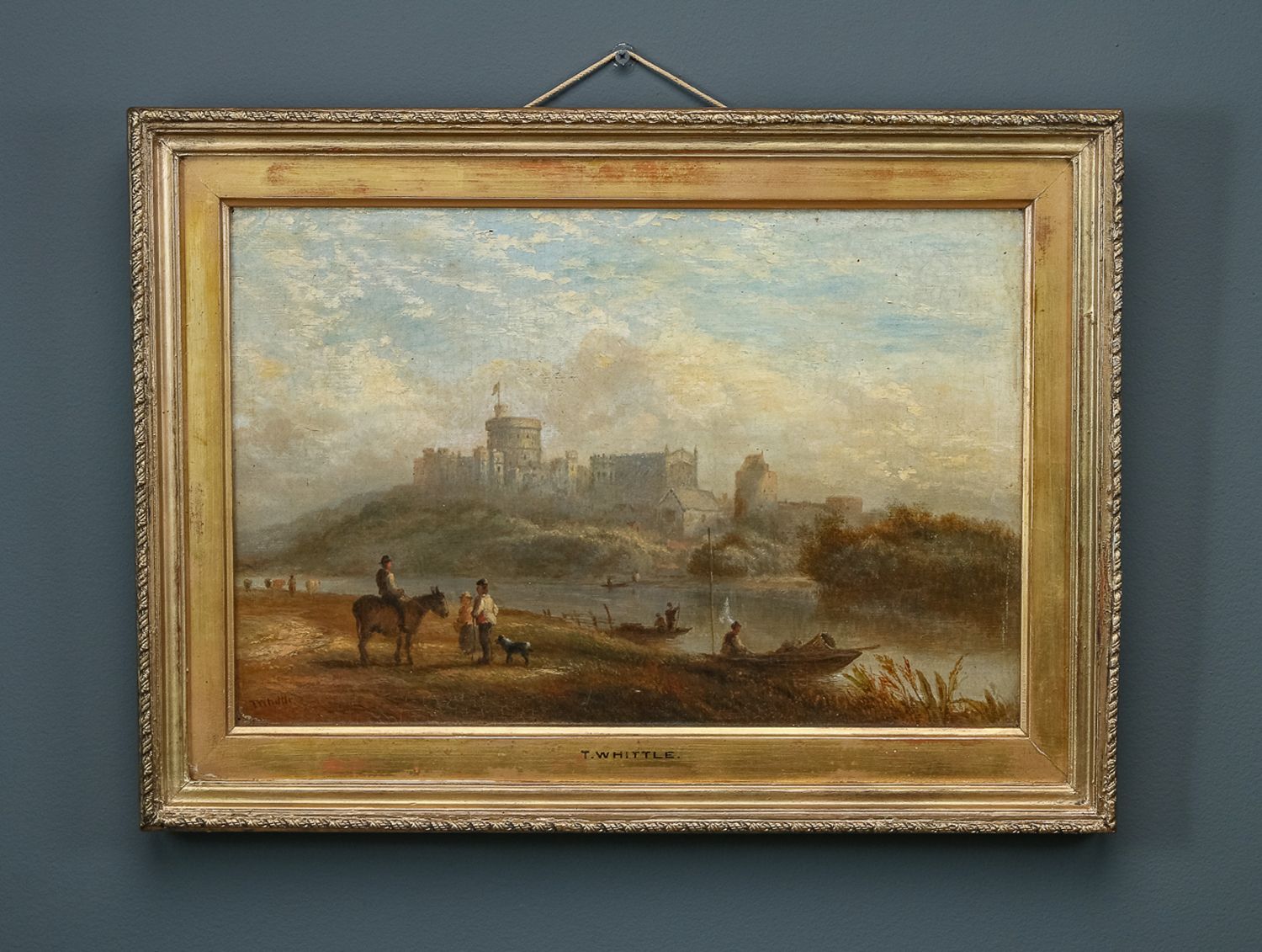 English Victorian Windsor Castle Landscape Oil Painting Picture By Thomas Whittle The Younger (Circa 1880)