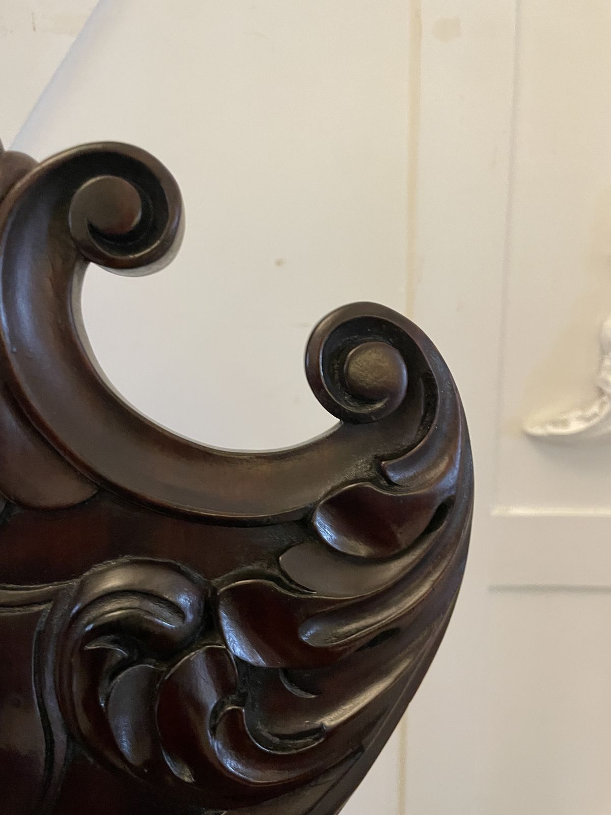 Outstanding Quality Pair Of Antique 19th Century Carved Mahogany Hall Chairs photo vintage