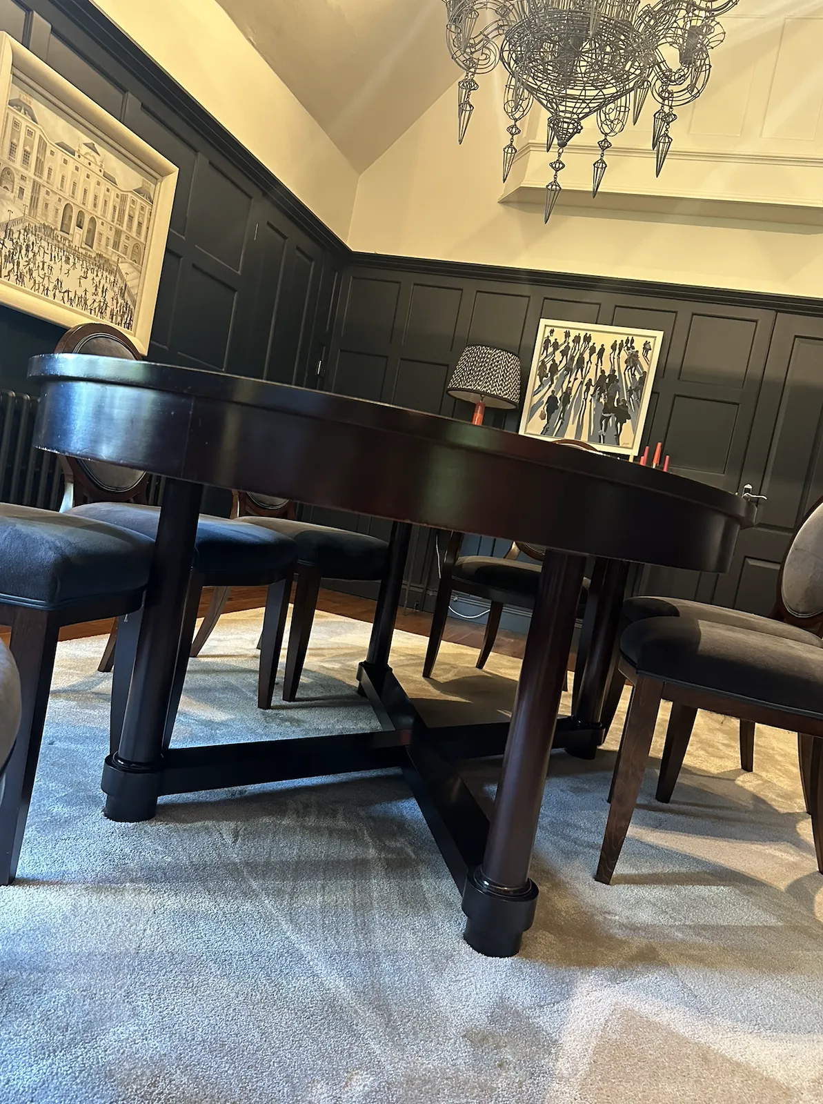 Baker Furniture Oval Dining Table With Chairs photo for sale
