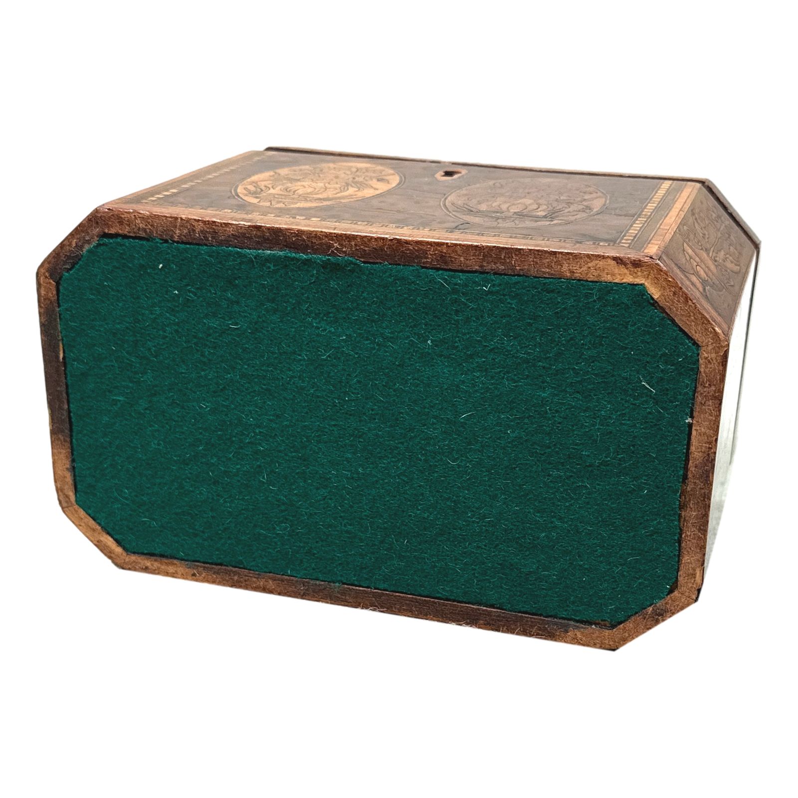 Georgian Yew Tea Caddy With Floral Inlaid Decoration (England, Circa 1780) photo vinterior