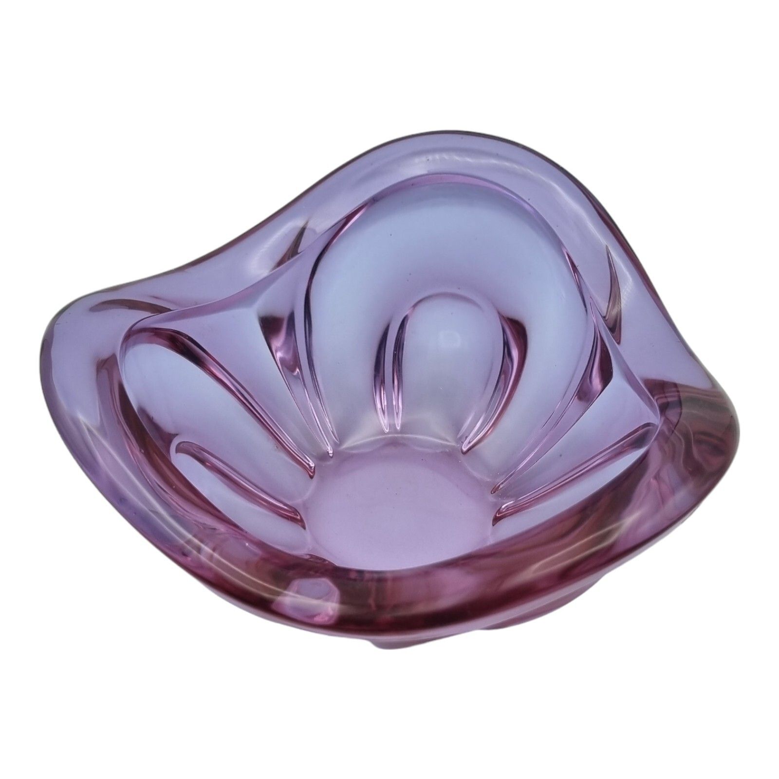 Murano Glass Bowl In Rose Made In Italy Centre Piece Mid Century Art Glass photo furniture