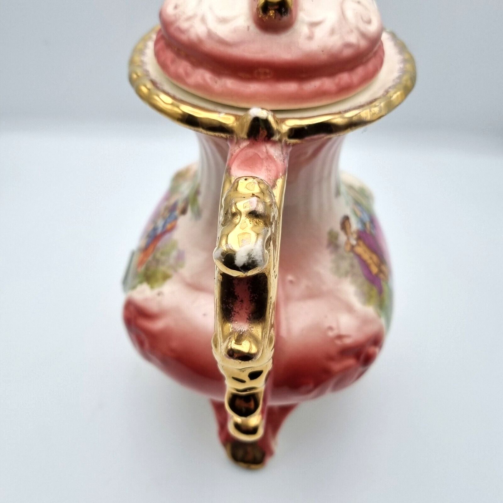 Antique Teapot Royal Staffordshire Ironstone Tea Pot Fragonard C1900 photo for sale