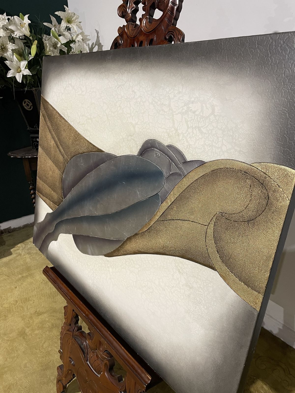 Contemporary Piece Of Art On Board Depicting A Female photo vintage