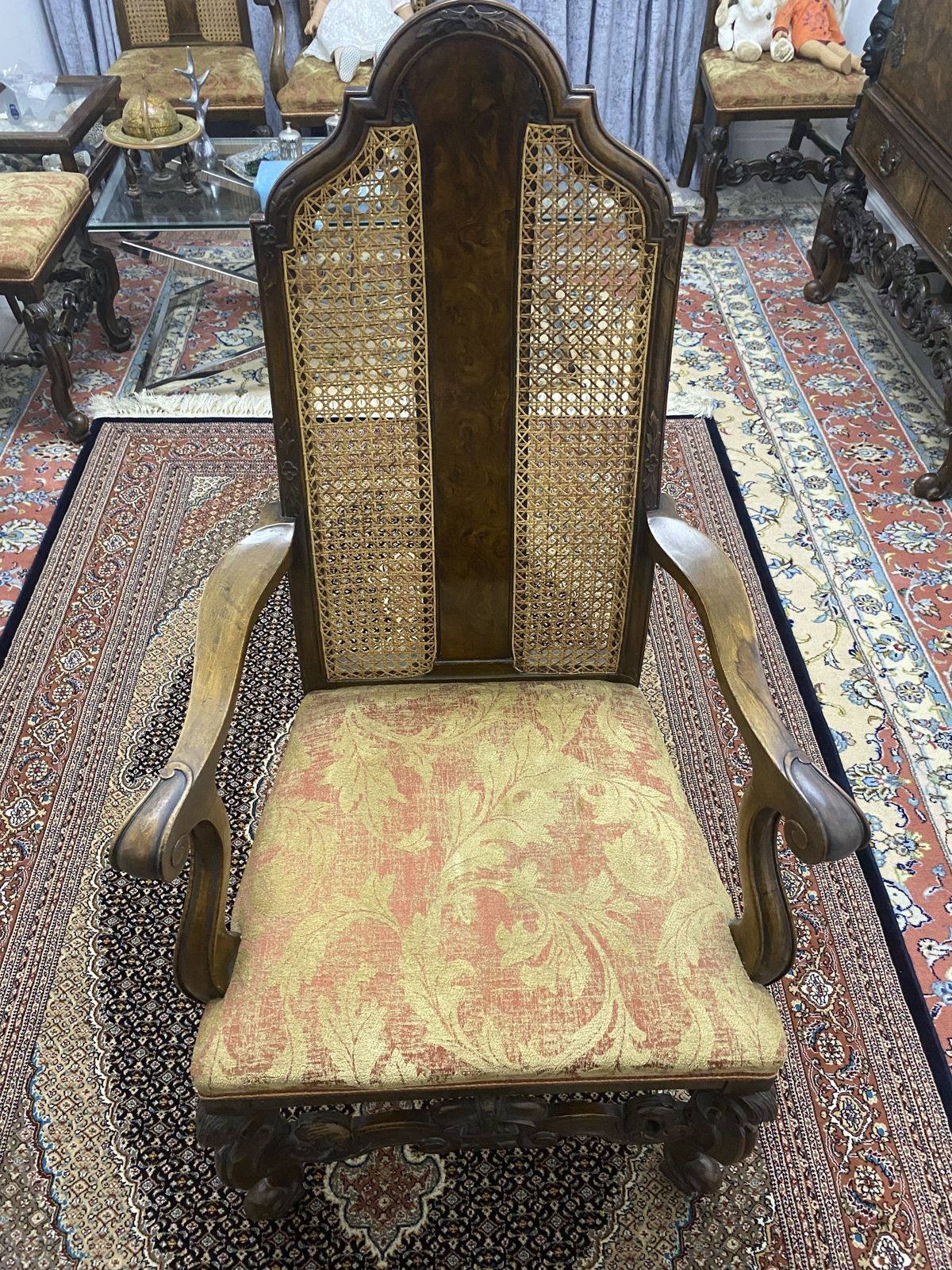 Set Of 2 Dining Chairs French Bergere With Armrests photo furniture