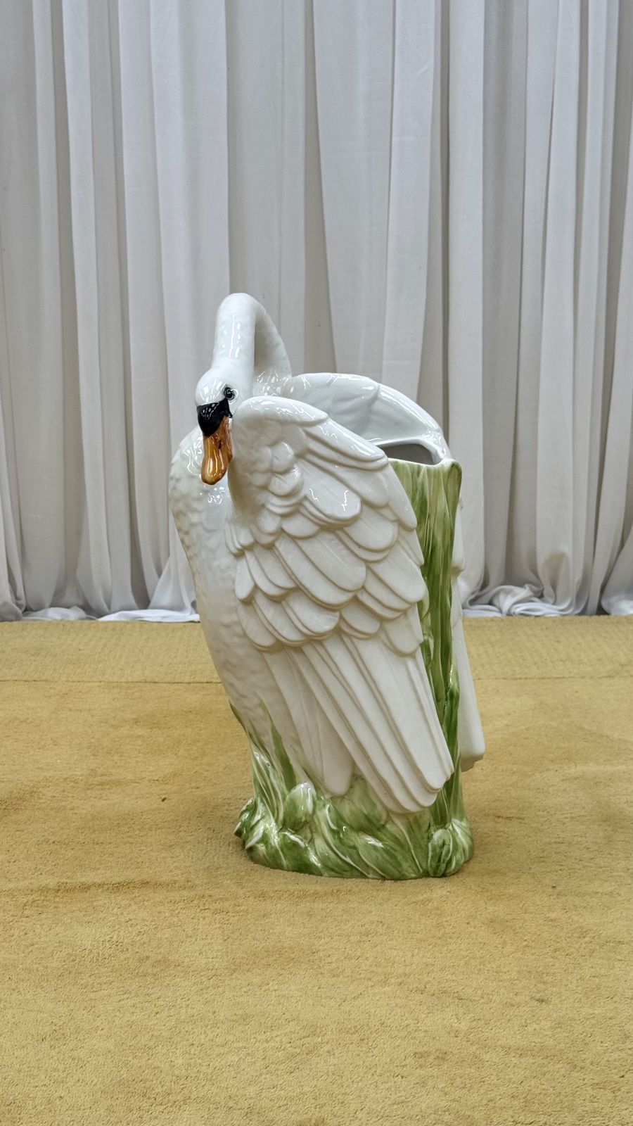 Swan Ceramic Umbrella/ Stick Stand By Bassano, 1970’s, Italy photo vinterior