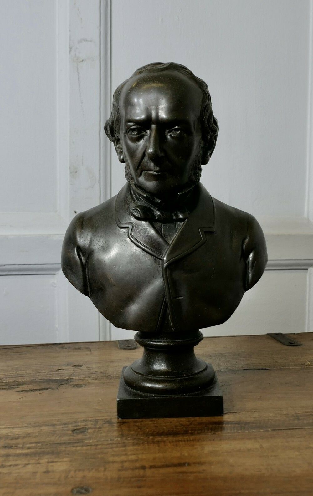 Bronze Finish Spelter Bust William Ewart Gladstone Frs Fss