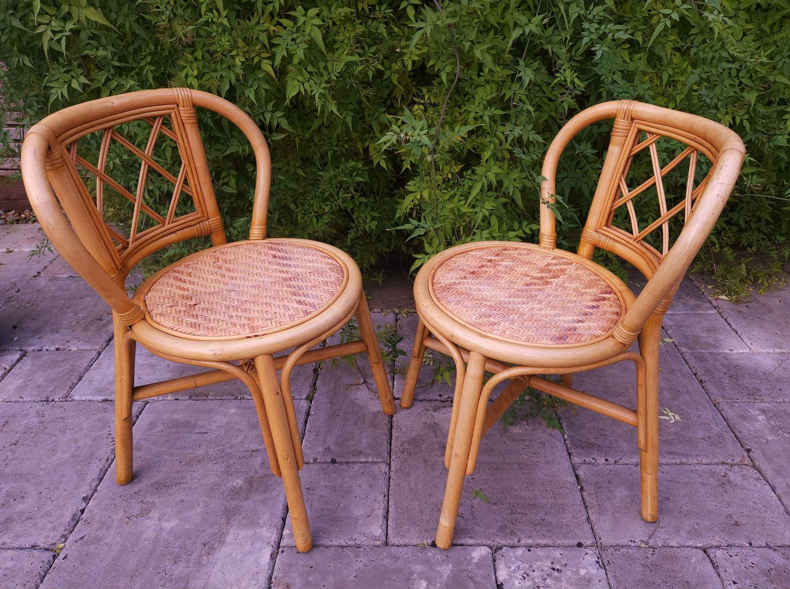 Pair Of Compact & Sturdy, Mid Century Bamboo Chairs photo 185.0