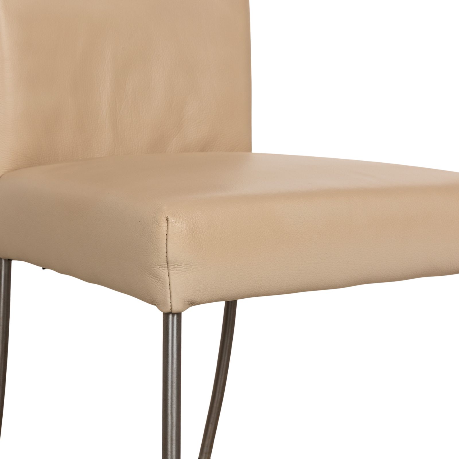 Set Of 8 Bert Plantagie Leather Chairs Beige Dining Room photo for sale