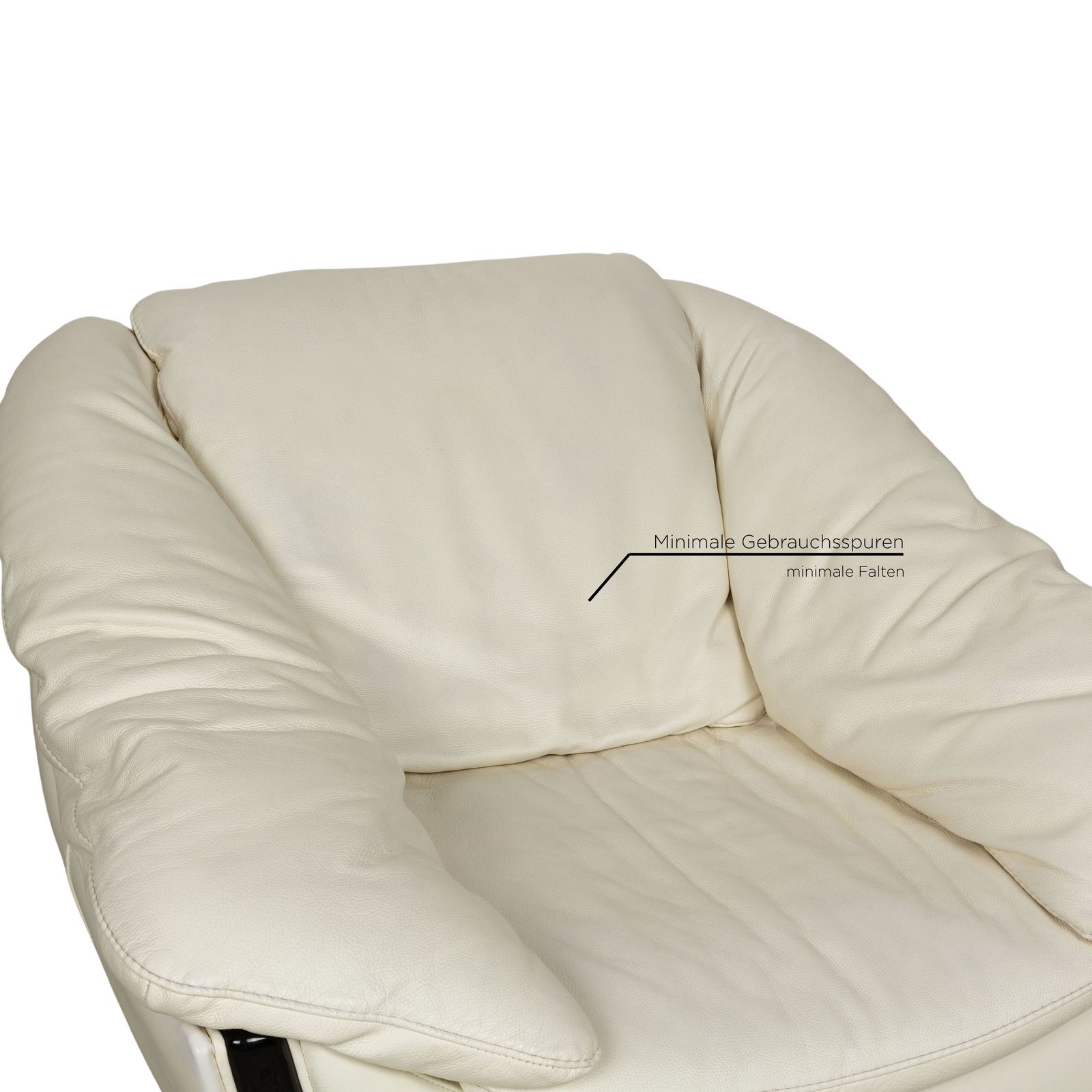 Fauteuil Nieri en cuir crème photo 1262.0
