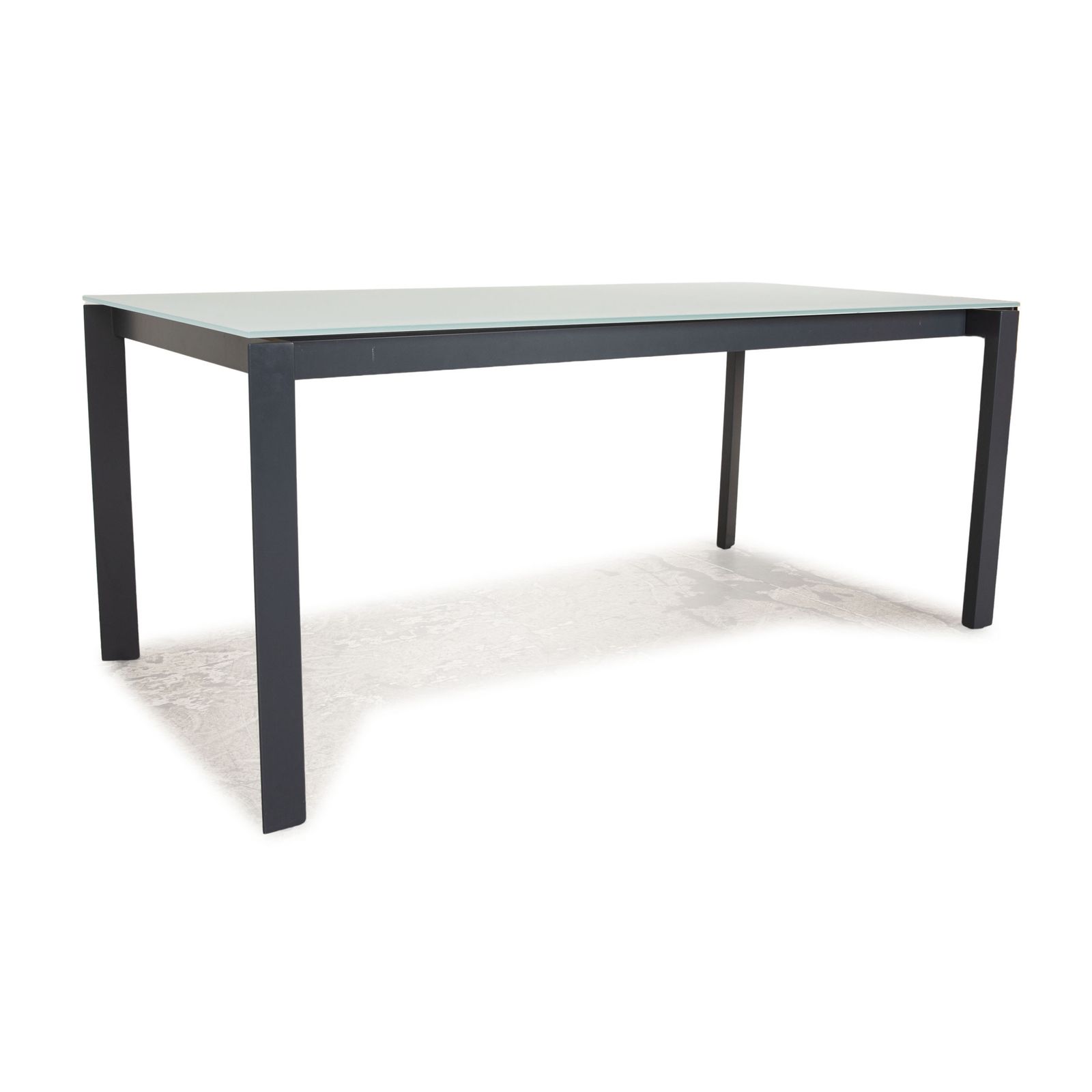 Table à manger Bonaldo Twice en verre blanc mat, extensible 180/225/270 x 76 x 90 cm photo for sale