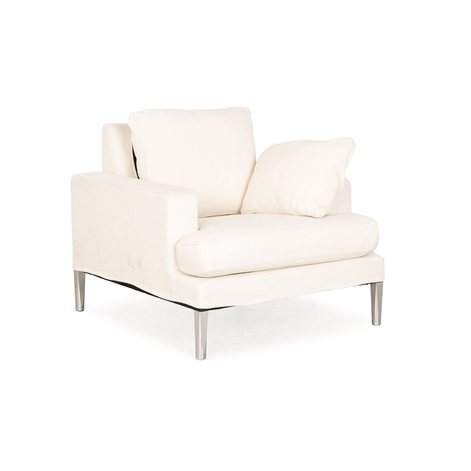 Fauteuil Fsm Clarus en tissu crème, fonction manuelle