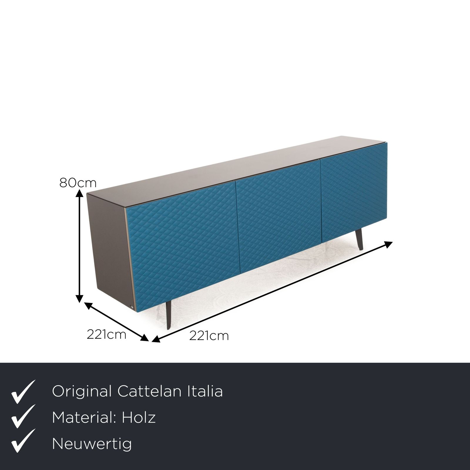 Buffet Cattelan Italia Absolut Wood en bleu photo furniture