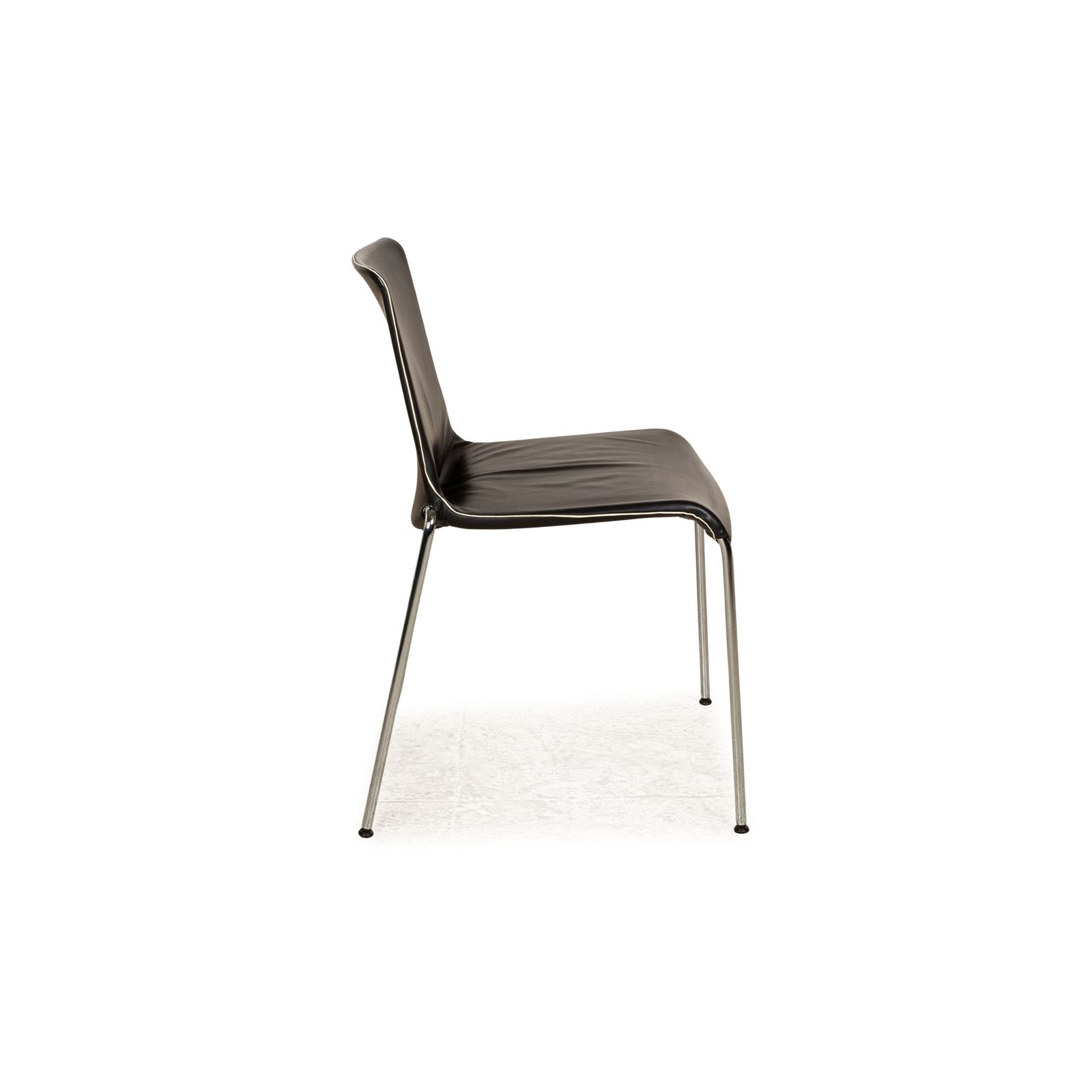 Lot de 6 chaises Walter Knoll Liz en cuir noir, salle à manger photo buy