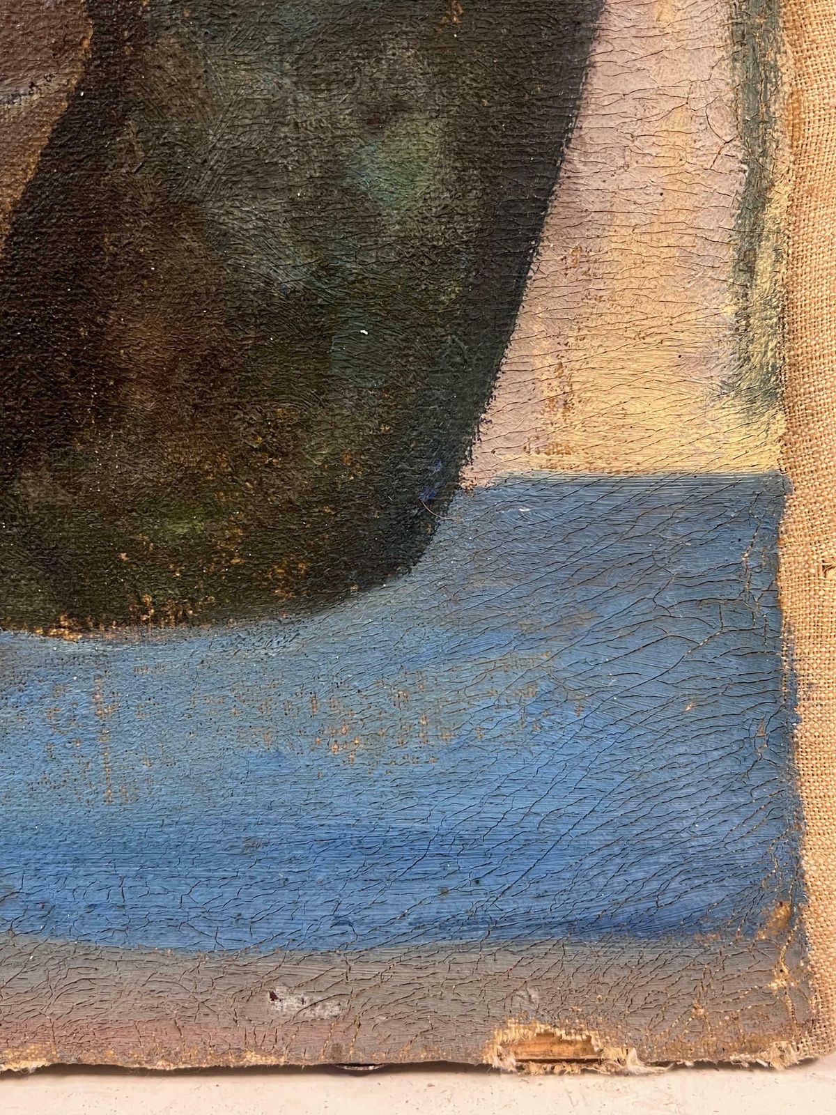 French 1930's1930's French Modernist Oil Painting Lunaria Honesty Plants Still Life Blue Jug1930's photo buy