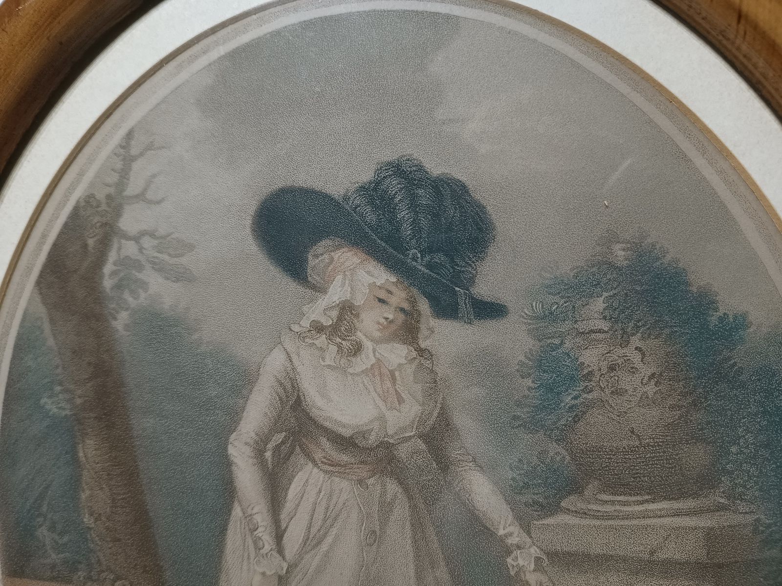 Antique Stipple Engraving Girl With Dog ,Rural Amusement Engraved By J.R.Smith After G. Moorland. photo vintage