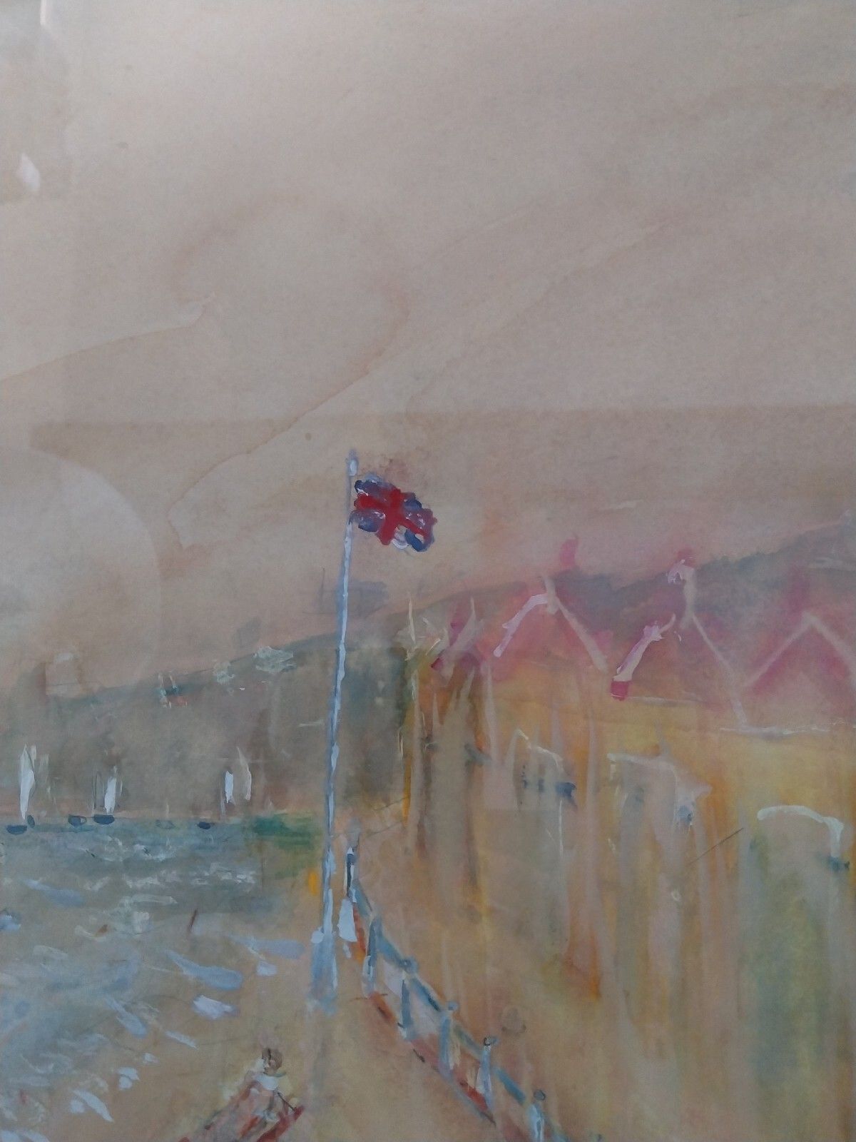 Impressionist Contemporary Art Rutland  Michael Gibbison Watercolour Beach Scene photo buy