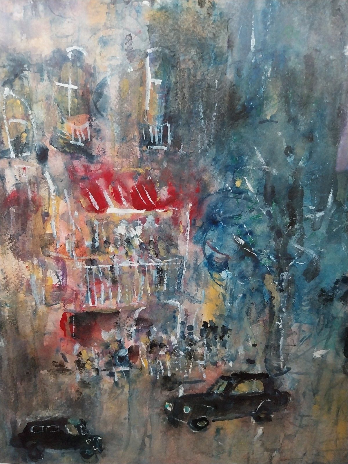 Impressionist Contemporary Art Rutland  Michael Gibbison Watercolour Paris City photo Art