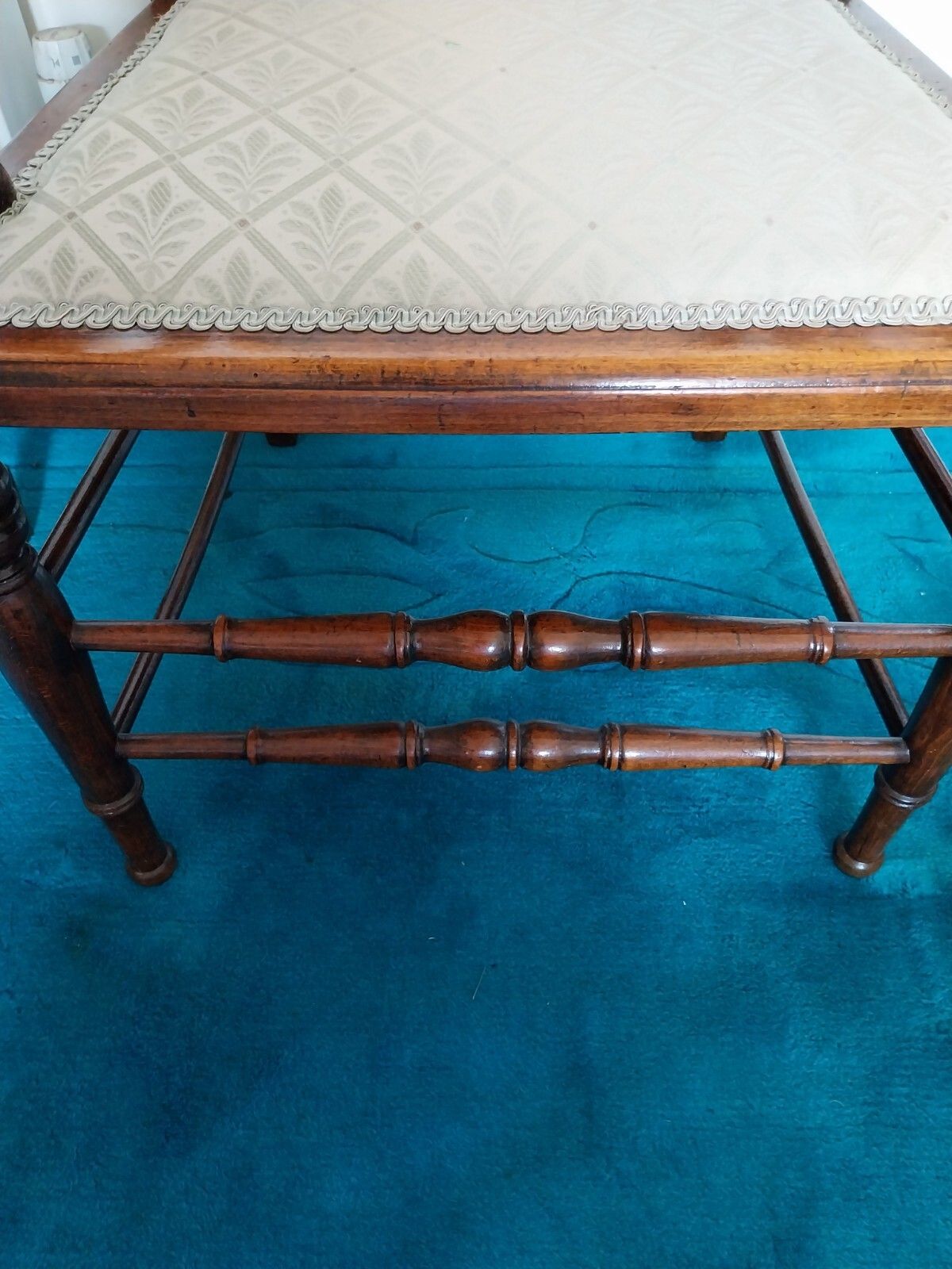 Antique Edwardian Mahogany Bobbin Twist Open Arm Chair Bedroom Hall photo vintage
