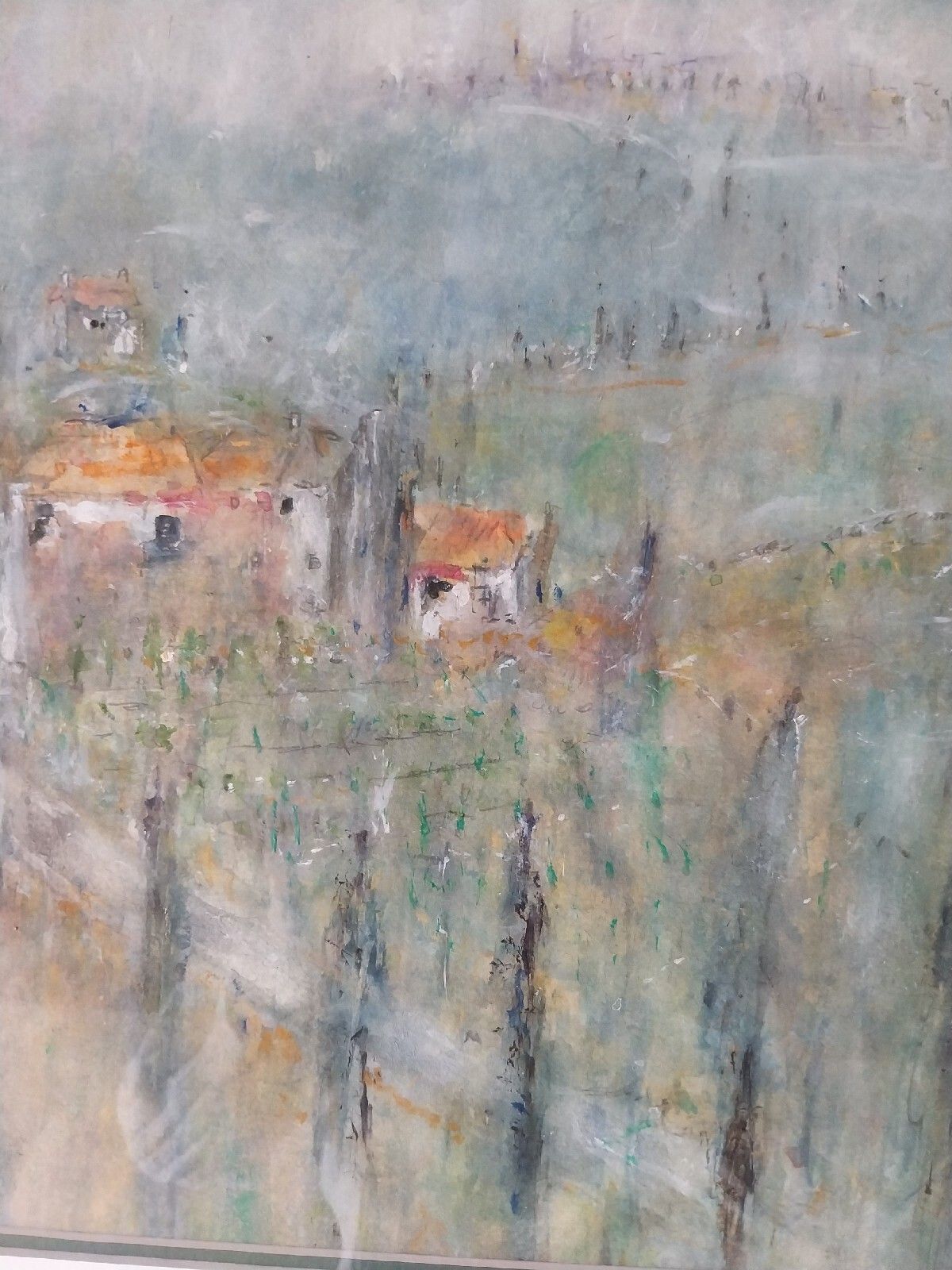photo furniture Impressionist Contemporary Art  Michael Gibbison Watercolour Rural Scene France