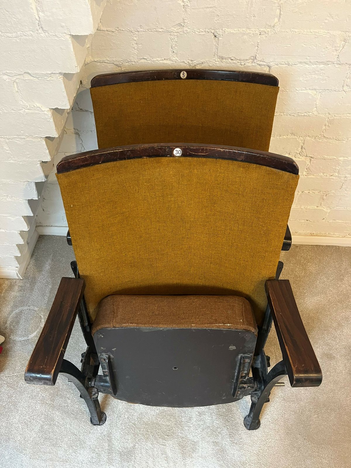 photo furniture 2 Antique Theatre Cinema Seats C1920s