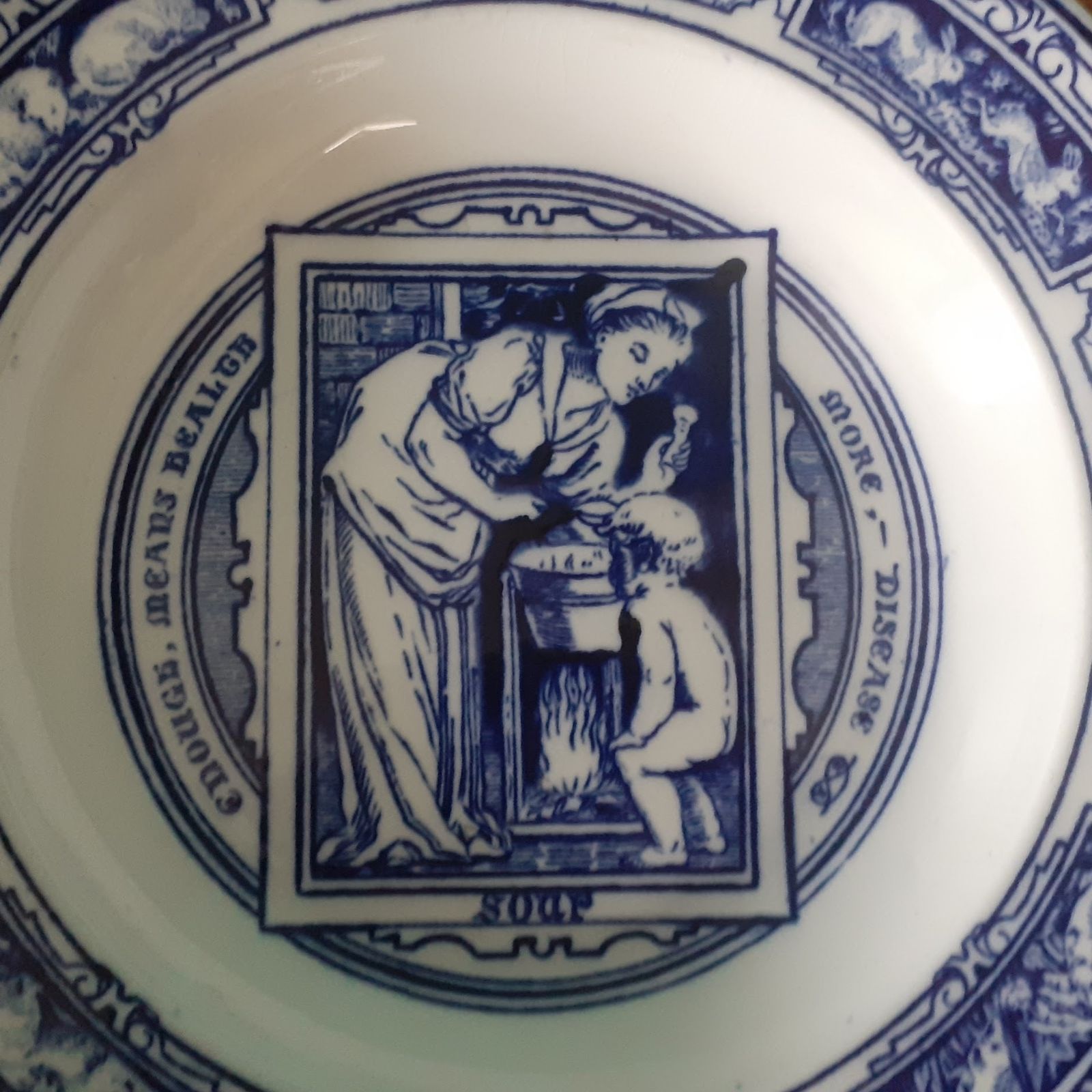 photo furniture Rare Antique Wedgwood "Banquet" Soup Bowl Pair By Thomas Allen   Blue Transferware