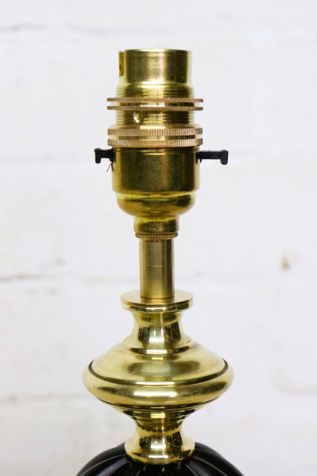 Table Lamp A Small Vintage Black Wooden Lamp In The Style Of A Victorian Lamp photo furniture