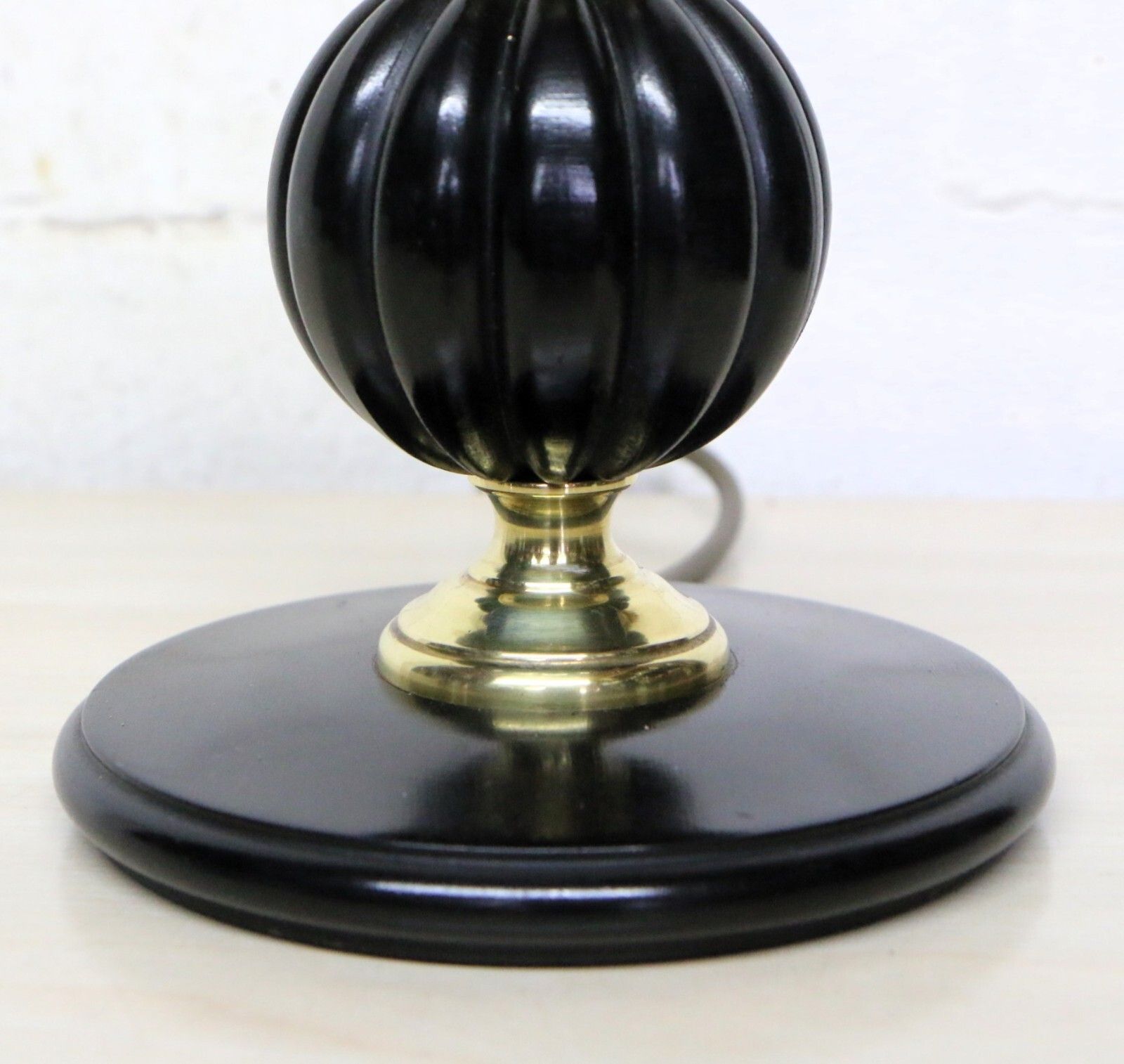 Table Lamp A Small Vintage Black Wooden Lamp In The Style Of A Victorian Lamp photo 68.0