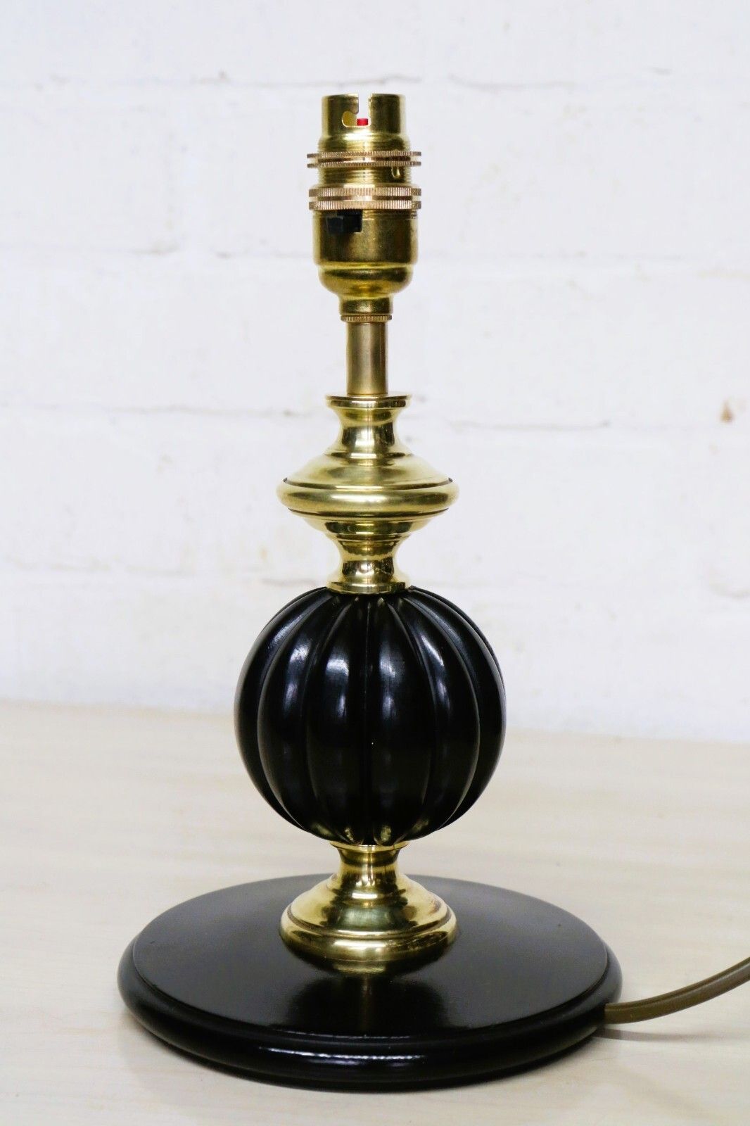 photo furniture Table Lamp A Small Vintage Black Wooden Lamp In The Style Of A Victorian Lamp