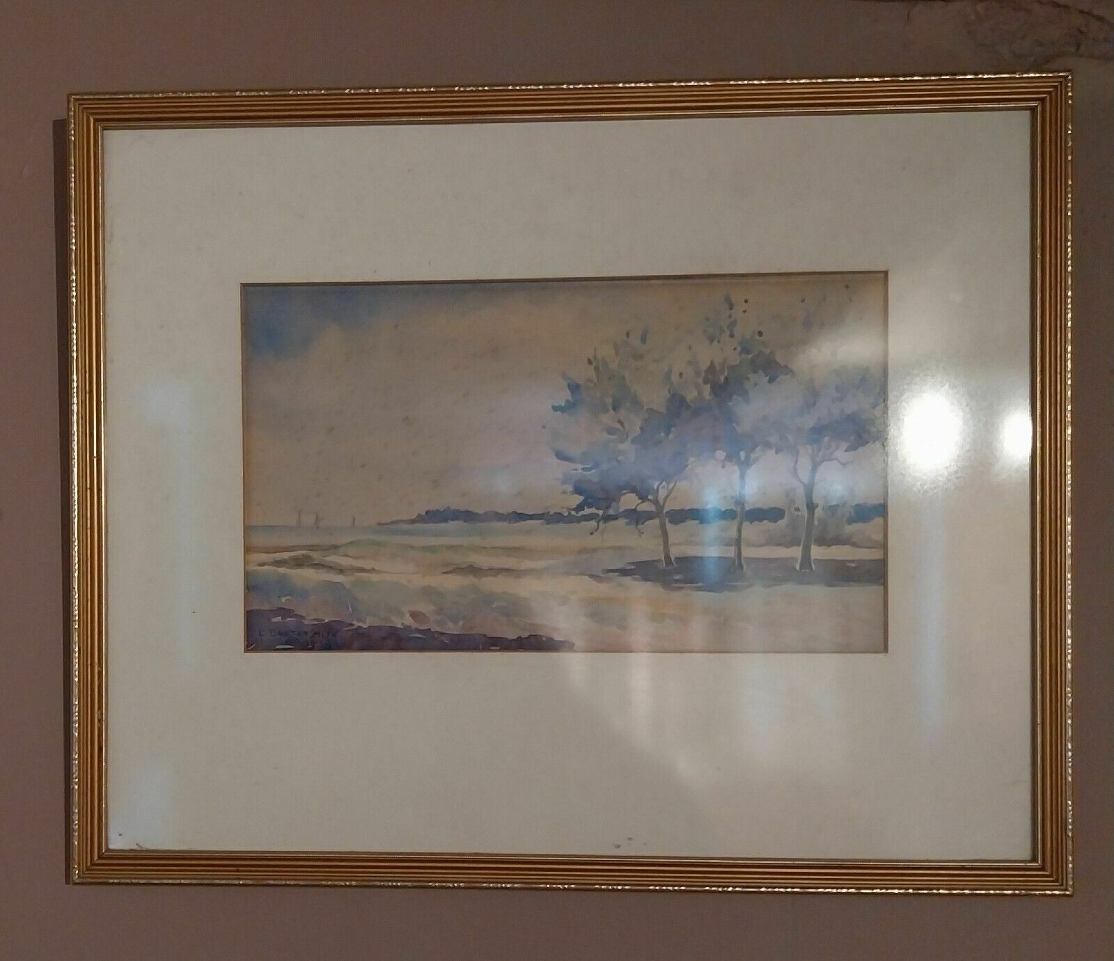 Vintage Lilian Bouton Smith Original Watercolour Seascape 1938 Antique Ooak photo for sale