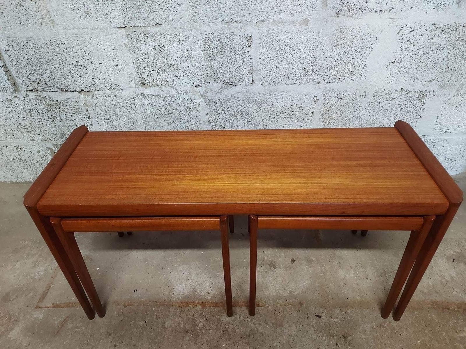1960s Kurt østervig Teak Coffee Table With Floating Nest Of Tables. photo furniture