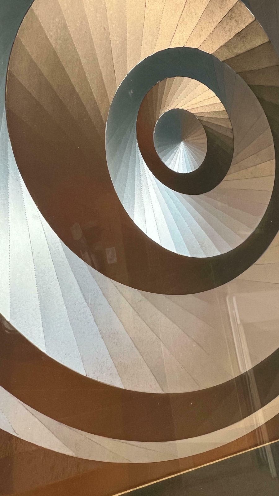 Mid Century Modern Abstract Kinetic Optical Silver And Gold Foil Artwork Picture Depicting Eccentric Circles photo Art